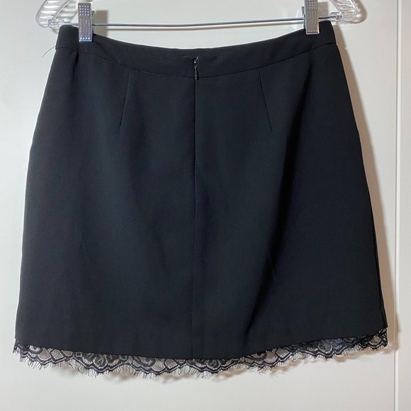 Forever 21 Contemporary A-line Laced Mini Skirt Size M Black - Picture 2 of 8